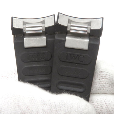 IWC IWC アクアタイマー用 ラバーバンド ブラック ラバー ステンレススチール 腕時計パーツ 純正 替え ベルト ストラップ 純正SS製尾錠付き 22mm ブラック 黒