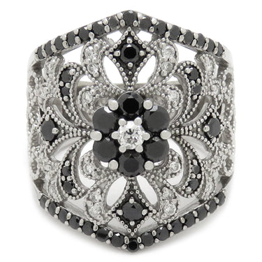 ノンブランド NON BRAND ブラックダイヤリング ホワイトゴールド K18WG ダイヤモンド ブラックダイヤモンド リング 指輪 12号