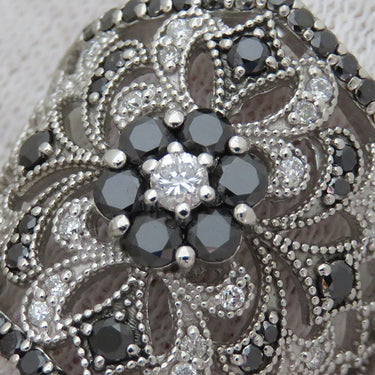 ノンブランド NON BRAND ブラックダイヤリング ホワイトゴールド K18WG ダイヤモンド ブラックダイヤモンド リング 指輪 12号