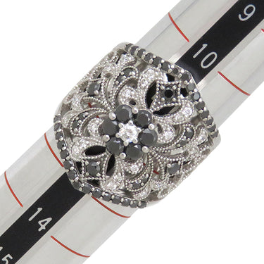 ノンブランド NON BRAND ブラックダイヤリング ホワイトゴールド K18WG ダイヤモンド ブラックダイヤモンド リング 指輪 12号