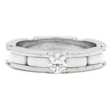 シャネル CHANEL シャネル ウルトラリング ホワイトXホワイトゴールド K18WG セラミック ダイヤモンド T52(JP12) リング 指輪 白 18K AU750 11.5号