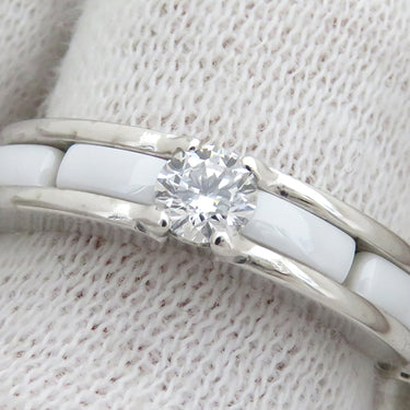 シャネル CHANEL シャネル ウルトラリング ホワイトXホワイトゴールド K18WG セラミック ダイヤモンド T52(JP12) リング 指輪 白 18K AU750 11.5号