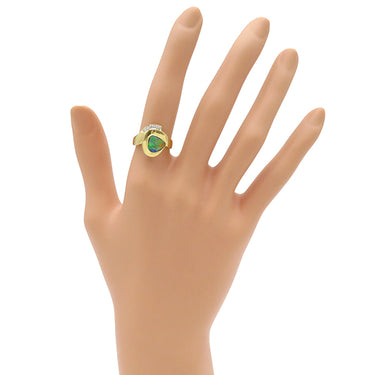 ノンブランド NON BRAND ボルダーオパール リング イエローゴールド K18YG ボルダーオパール ダイヤモンド リング 指輪 11号