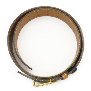 エルメス HERMES ホースバックル ブラック×ゴールド ボックスカーフ ヴォーガリバー ベルト ゴールド金具 リバーシブル 黒 茶 ヴィンテージ ダブルホール