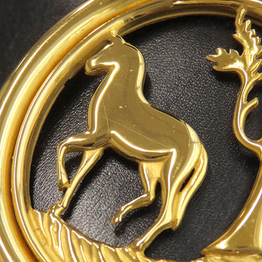 エルメス HERMES ホースバックル ブラック×ゴールド ボックスカーフ ヴォーガリバー ベルト ゴールド金具 リバーシブル 黒 茶 ヴィンテージ ダブルホール