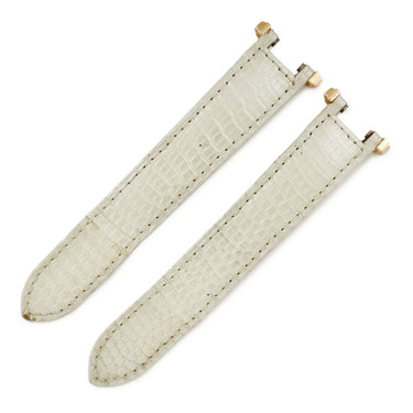 カルティエ Cartier パシャ用 クロコバンド オフホワイト クロコダイル 腕時計パーツ 純正 替え ベルト Dバックル用 ストラップ 本革 替え 17ｍｍ オフホワイト 白