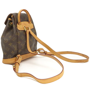 ルイヴィトン LOUIS VUITTON ミニ モンスリ M51137 モノグラム モノグラムキャンバス リュック・デイパック ゴールド金具 茶 バックパック
