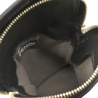 フェンディ FENDI ストラップ ユー スマホケース付き 8AV132 ブラック レザー スマートフォンケース ゴールド金具 ショルダーストラップ ズッカ柄 黒