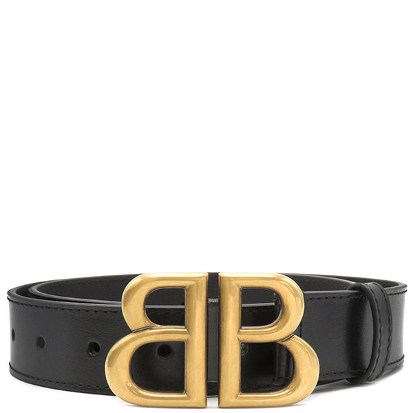 【美品】バレンシアガ　ショルダーバッグ　BB　丸型　ゴールド金具　レザー　黒色 BALENCIAGA(バレンシアガ) BBロゴ レザー型押し ラウンド