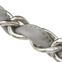 シャネル CHANEL ウルトラステッチ グレー ラムスキン トートバッグ シルバー金具 チェーンショルダー ココマーク