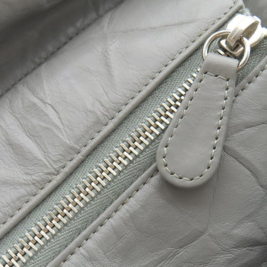 シャネル CHANEL ウルトラステッチ グレー ラムスキン トートバッグ シルバー金具 チェーンショルダー ココマーク