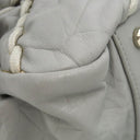 シャネル CHANEL ウルトラステッチ グレー ラムスキン トートバッグ シルバー金具 チェーンショルダー ココマーク