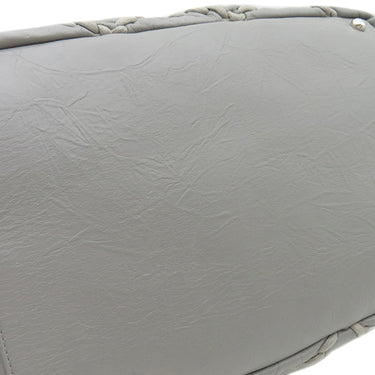 シャネル CHANEL ウルトラステッチ グレー ラムスキン トートバッグ シルバー金具 チェーンショルダー ココマーク