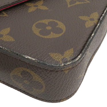 ルイヴィトン LOUIS VUITTON ポシェット フェリシー M81896 フューシャ モノグラムキャンバス チェーンウォレット ゴールド金具 チェーンショルダー ポーチ 茶 赤