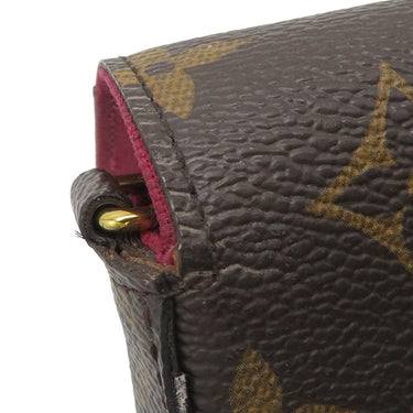 ルイヴィトン LOUIS VUITTON ポシェット フェリシー M81896 フューシャ モノグラムキャンバス チェーンウォレット ゴールド金具 チェーンショルダー ポーチ 茶 赤