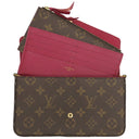 ルイヴィトン LOUIS VUITTON ポシェット フェリシー M81896 フューシャ モノグラムキャンバス チェーンウォレット ゴールド金具 チェーンショルダー ポーチ 茶 赤