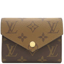 ルイヴィトン LOUIS VUITTON ポルトフォイユ ヴィクトリーヌ M81557 モノグラムリバース モノグラムリバースキャンバス 三つ折り財布 ゴールド金具 茶 コンパクトウォレット
