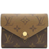 ルイヴィトン LOUIS VUITTON ポルトフォイユ ヴィクトリーヌ M81557 モノグラムリバース モノグラムリバースキャンバス 三つ折り財布 ゴールド金具 茶 コンパクトウォレット