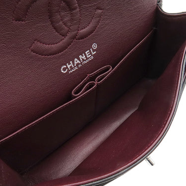 シャネル CHANEL マトラッセ 23 フラップバッグ ブラック ラムスキン ショルダーバッグ シルバー金具 黒 ダブルフラップ ダブルチェーン Wチェーン