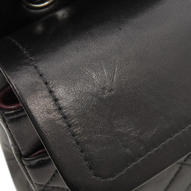 シャネル CHANEL マトラッセ 23 フラップバッグ ブラック ラムスキン ショルダーバッグ シルバー金具 黒 ダブルフラップ ダブルチェーン Wチェーン