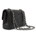 シャネル CHANEL マトラッセ 23 フラップバッグ ブラック ラムスキン ショルダーバッグ シルバー金具 黒 ダブルフラップ ダブルチェーン Wチェーン