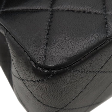 シャネル CHANEL マトラッセ 23 フラップバッグ ブラック ラムスキン ショルダーバッグ シルバー金具 黒 ダブルフラップ ダブルチェーン Wチェーン