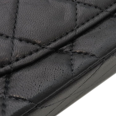 シャネル CHANEL マトラッセ 23 フラップバッグ ブラック ラムスキン ショルダーバッグ シルバー金具 黒 ダブルフラップ ダブルチェーン Wチェーン