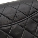 シャネル CHANEL マトラッセ 23 フラップバッグ ブラック ラムスキン ショルダーバッグ シルバー金具 黒 ダブルフラップ ダブルチェーン Wチェーン