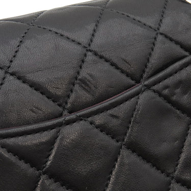 シャネル CHANEL マトラッセ 23 フラップバッグ ブラック ラムスキン ショルダーバッグ シルバー金具 黒 ダブルフラップ ダブルチェーン Wチェーン