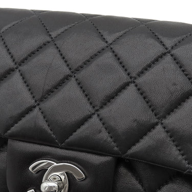 シャネル CHANEL マトラッセ 23 フラップバッグ ブラック ラムスキン ショルダーバッグ シルバー金具 黒 ダブルフラップ ダブルチェーン Wチェーン