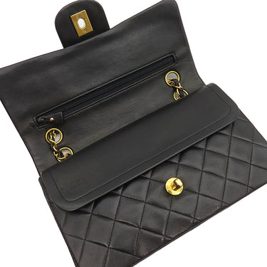 シャネル CHANEL マトラッセ 23 フラップバッグ ブラック ラムスキン ショルダーバッグ ゴールド金具 黒 ダブルフラップ ダブルチェーン Wチェーン