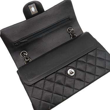 シャネル CHANEL マトラッセ 23 フラップバッグ ブラック ラムスキン ショルダーバッグ シルバー金具 黒 ダブルフラップ ダブルチェーン Wチェーン