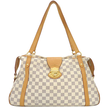 ルイヴィトン LOUIS VUITTON ストレーザ GM N42221 ダミエアズール ダミエアズールキャンバス トートバッグ ゴールド金具 白 肩掛け