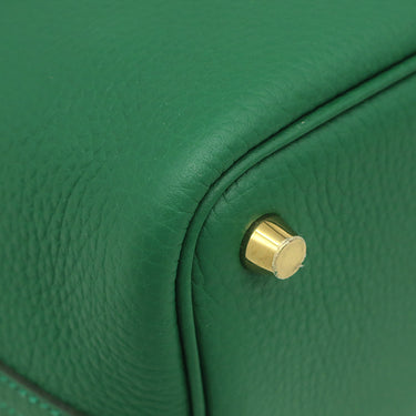 エルメス HERMES ピコタンロックPM ヴェールモワイヤン トリヨンクレマンス ハンドバッグ ゴールド金具 新品 未使用 緑