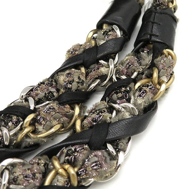 シャネル CHANEL マトラッセ ツイードショルダー ブラック ラムスキン ツイード ショルダーバッグ ヴィンテージ金具 黒 ココマーク トート