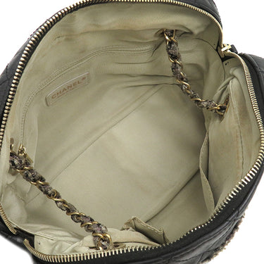 シャネル CHANEL マトラッセ ツイードショルダー ブラック ラムスキン ツイード ショルダーバッグ ヴィンテージ金具 黒 ココマーク トート