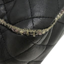 シャネル CHANEL マトラッセ ツイードショルダー ブラック ラムスキン ツイード ショルダーバッグ ヴィンテージ金具 黒 ココマーク トート