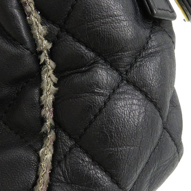 シャネル CHANEL マトラッセ ツイードショルダー ブラック ラムスキン ツイード ショルダーバッグ ヴィンテージ金具 黒 ココマーク トート