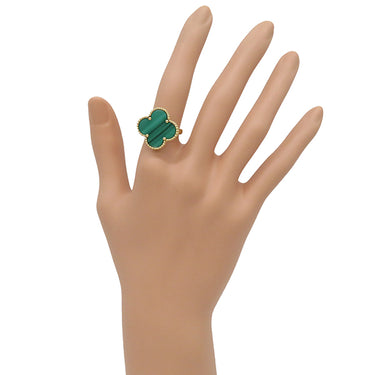 ヴァンクリーフアーペル Van Cleef & Arpels マジック アルハンブラ リング VCAR03AV00 イエローゴールド×グリーン K18YG マラカイト #51(JP11) リング 指輪 緑 Au750 18金 10号