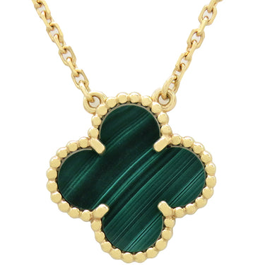 ヴァンクリーフアーペル Van Cleef & Arpels ヴィンテージ アルハンブラ ペンダント VCARO9VA00 グリーンXイエローゴールド K18YG マラカイト ネックレス 750 18金