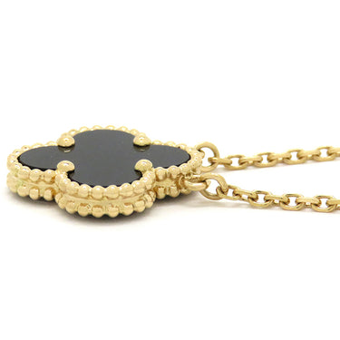 ヴァンクリーフアーペル Van Cleef & Arpels ヴィンテージ アルハンブラ ペンダント VCARA45800 ブラックXイエローゴールド K18YG オニキス ネックレス 黒 Au750 18K