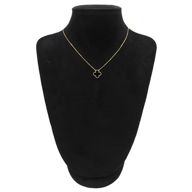 ヴァンクリーフアーペル Van Cleef & Arpels ヴィンテージ アルハンブラ ペンダント VCARA45800 ブラックXイエローゴールド K18YG オニキス ネックレス 黒 Au750 18K