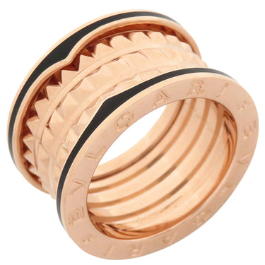 ブルガリ BVLGARI ビーゼロワン ロック B-zero1 4バンドリング 357959 ピンクゴールド×ブラック K18PG セラミック #52(JP12) リング 指輪 黒 750PG 18金 11号