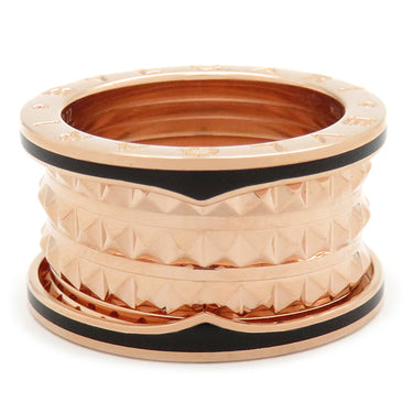 ブルガリ BVLGARI ビーゼロワン ロック B-zero1 4バンドリング 357959 ピンクゴールド×ブラック K18PG セラミック #52(JP12) リング 指輪 黒 750PG 18金 11号