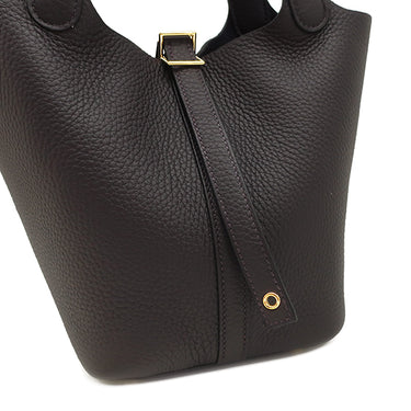 エルメス HERMES ピコタンロックPM プルノワール トリヨンクレマンス ハンドバッグ ゴールド金具 新品 未使用 こげ茶