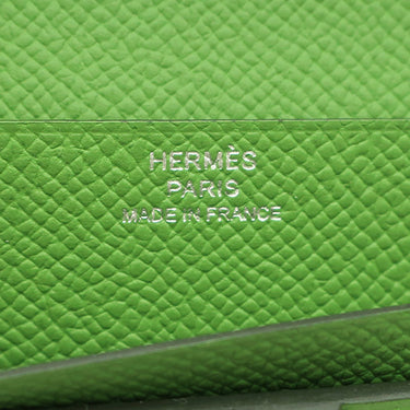エルメス HERMES ベアンスフレ ヴェルソ ヴェールフィズ×ヴェールユッカ ヴォーエプソン 長財布 シルバー金具 新品 未使用 緑 バイカラー 二つ折財布