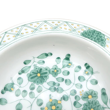 マイセン MEISSEN インドの華 アッシュトレイ 灰皿 9cm 53544 ホワイトXグリーン 陶磁器 雑貨 白 緑 花柄 小物入れ ヴィンテージ