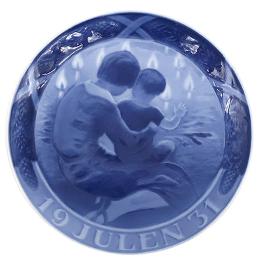 ロイヤルコペンハーゲン ROYAL COPENHAGEN イヤープレート 1930年代 ブルー×ホワイト 陶磁器 食器 ヴィンテージ 北欧 飾り皿 絵皿 1931年