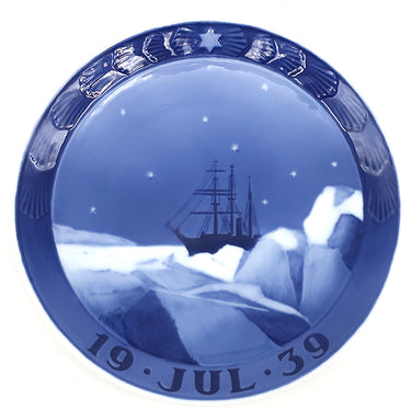 ロイヤルコペンハーゲン ROYAL COPENHAGEN イヤープレート 1930年代 ブルー×ホワイト 陶磁器 食器 ヴィンテージ 北欧 飾り皿 絵皿 1939年