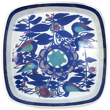 ロイヤルコペンハーゲン ROYAL COPENHAGEN テネラバード スクエア 大皿 ブルーXホワイトXマルチカラー 陶磁器 食器 ヴィンテージ 北欧 青 白 鳥